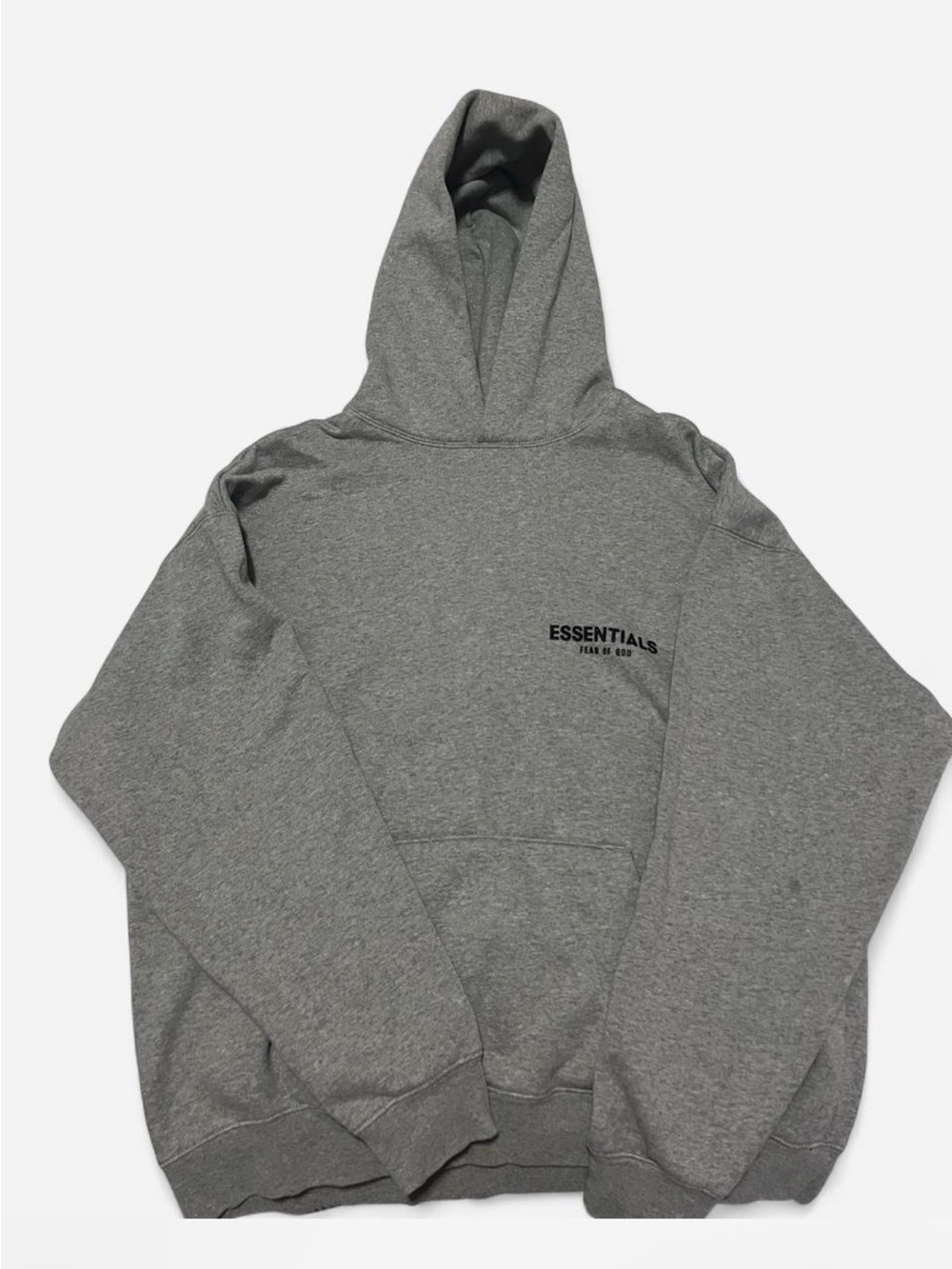 Essentials Men's Heather Gray Hooded Sweatshirt